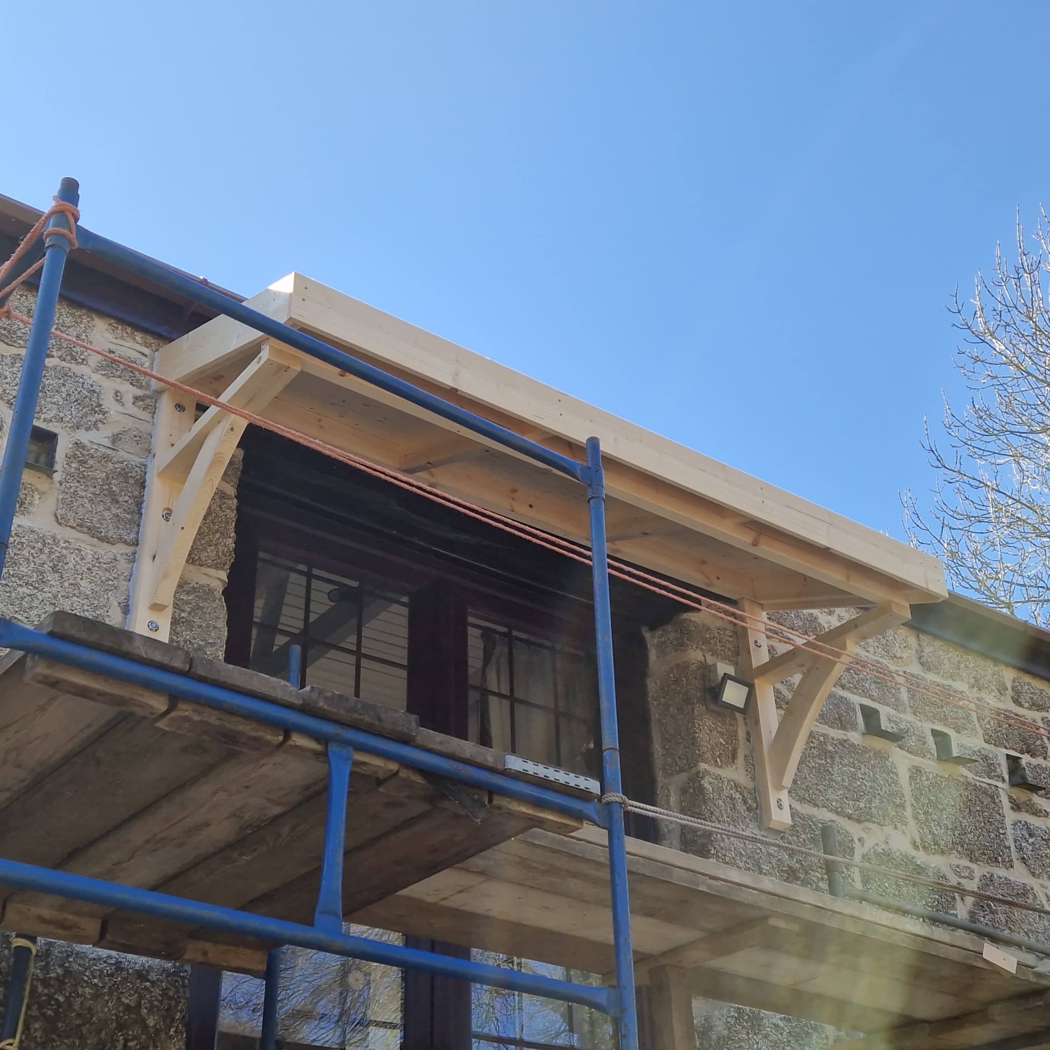 Timber canopy structure built by RPG Carpentry in Cornwall