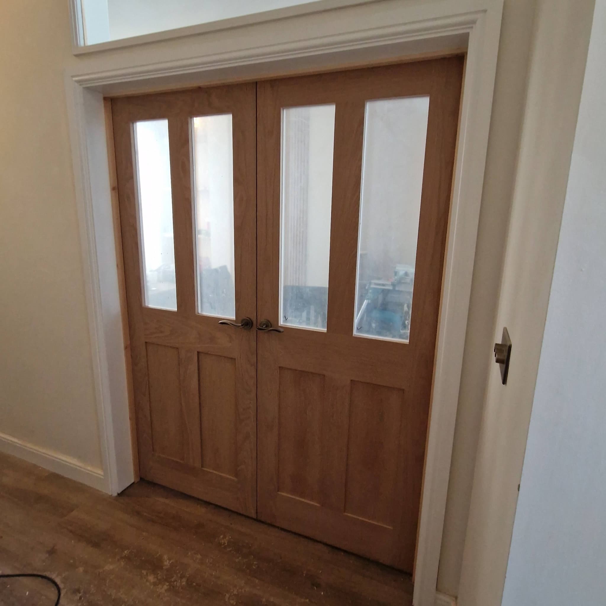 Bespoke wooden door fitted by RPG Carpentry in South East Cornwall